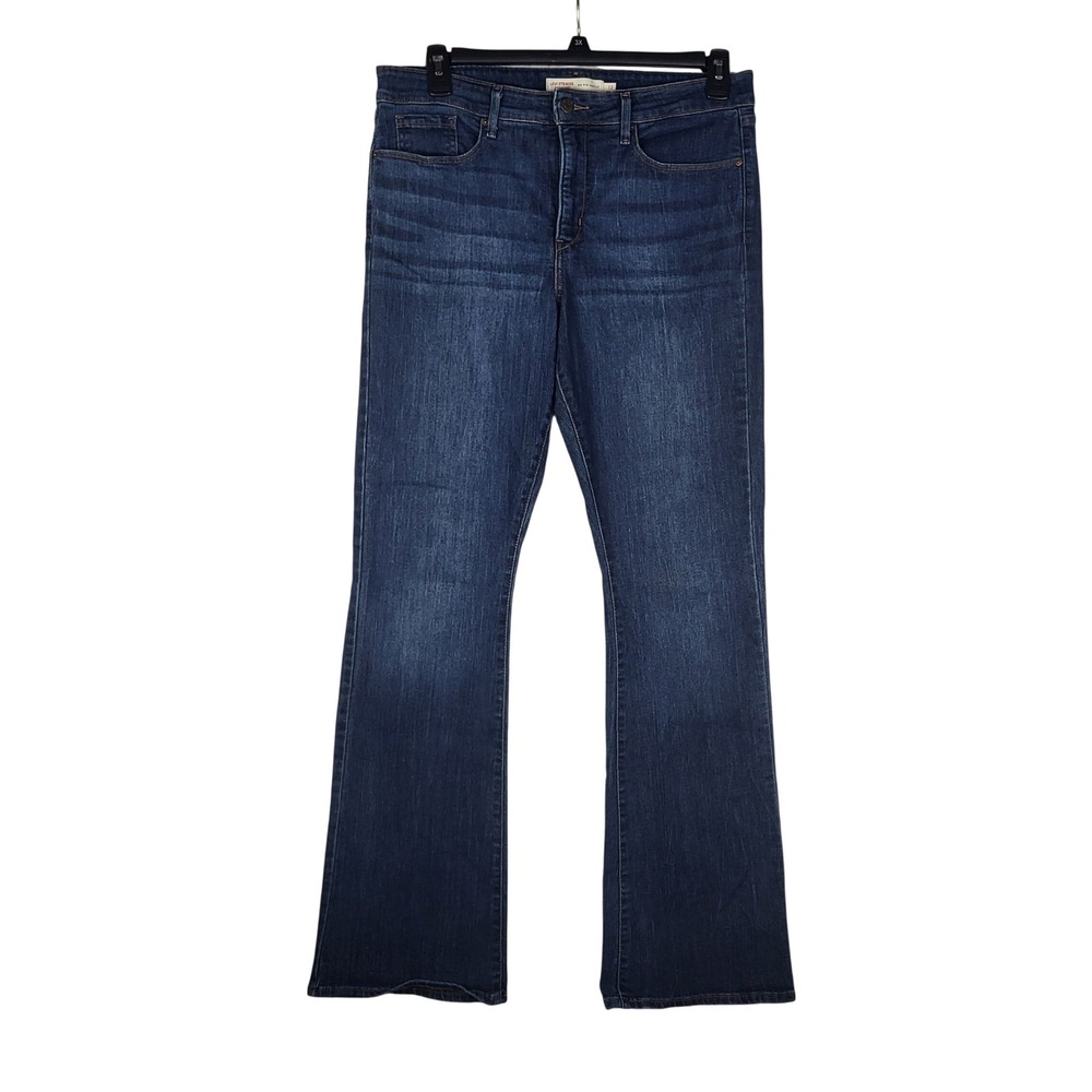 Levi Strauss Signature Jeans Womens 12 Dark Blue Mid Rise Bootcut Denim Casual